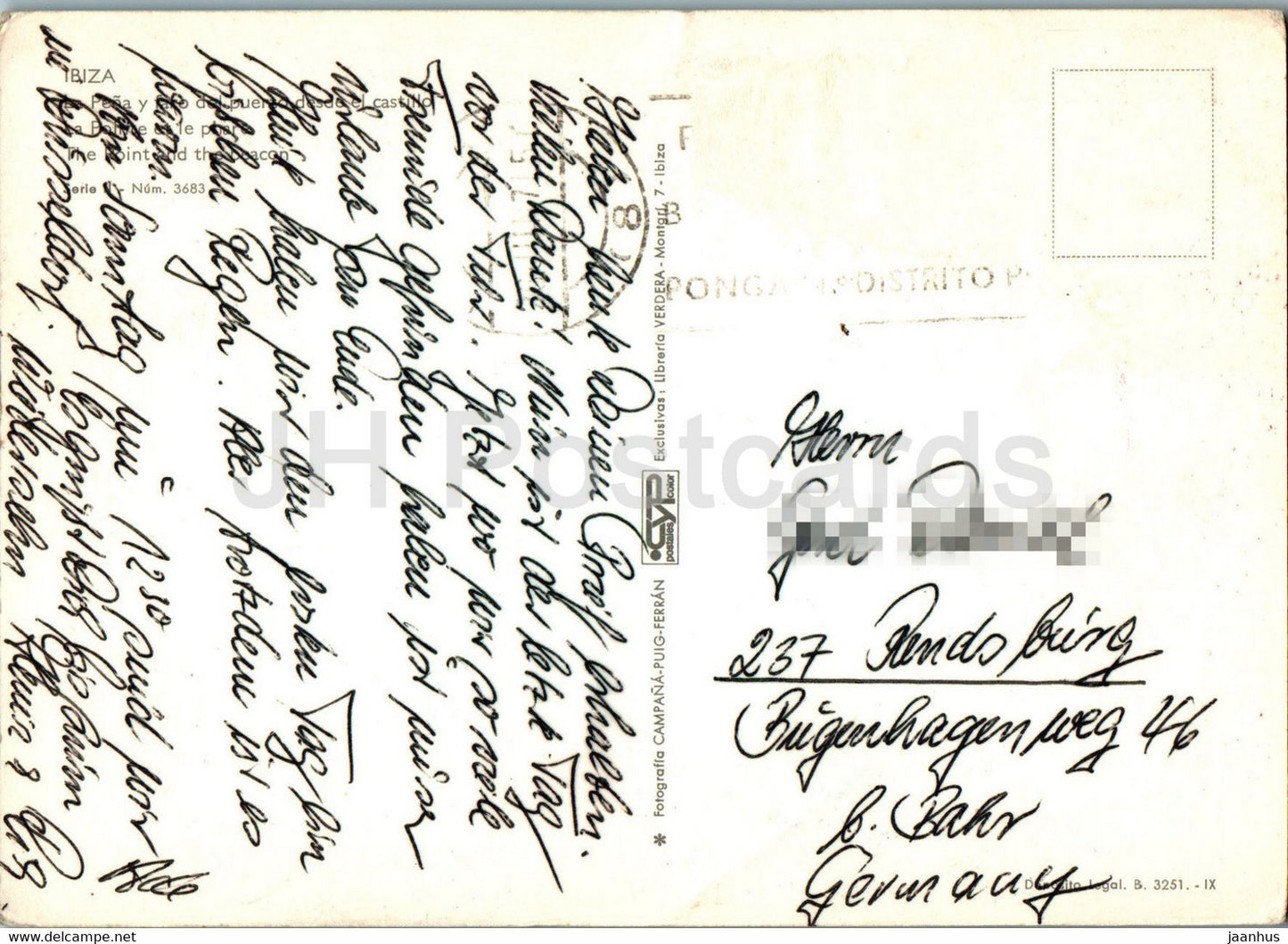 Ibiza - La Pena y faro del puerto desde el castillo - 3683 - Spain - used