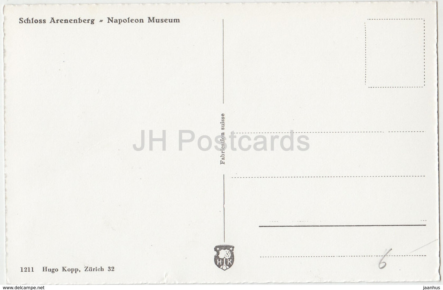 Schloss Arenenberg - Napoleon-Museum - Schloss - Museum - 1211 - Schweiz - alte Postkarte - unbenutzt