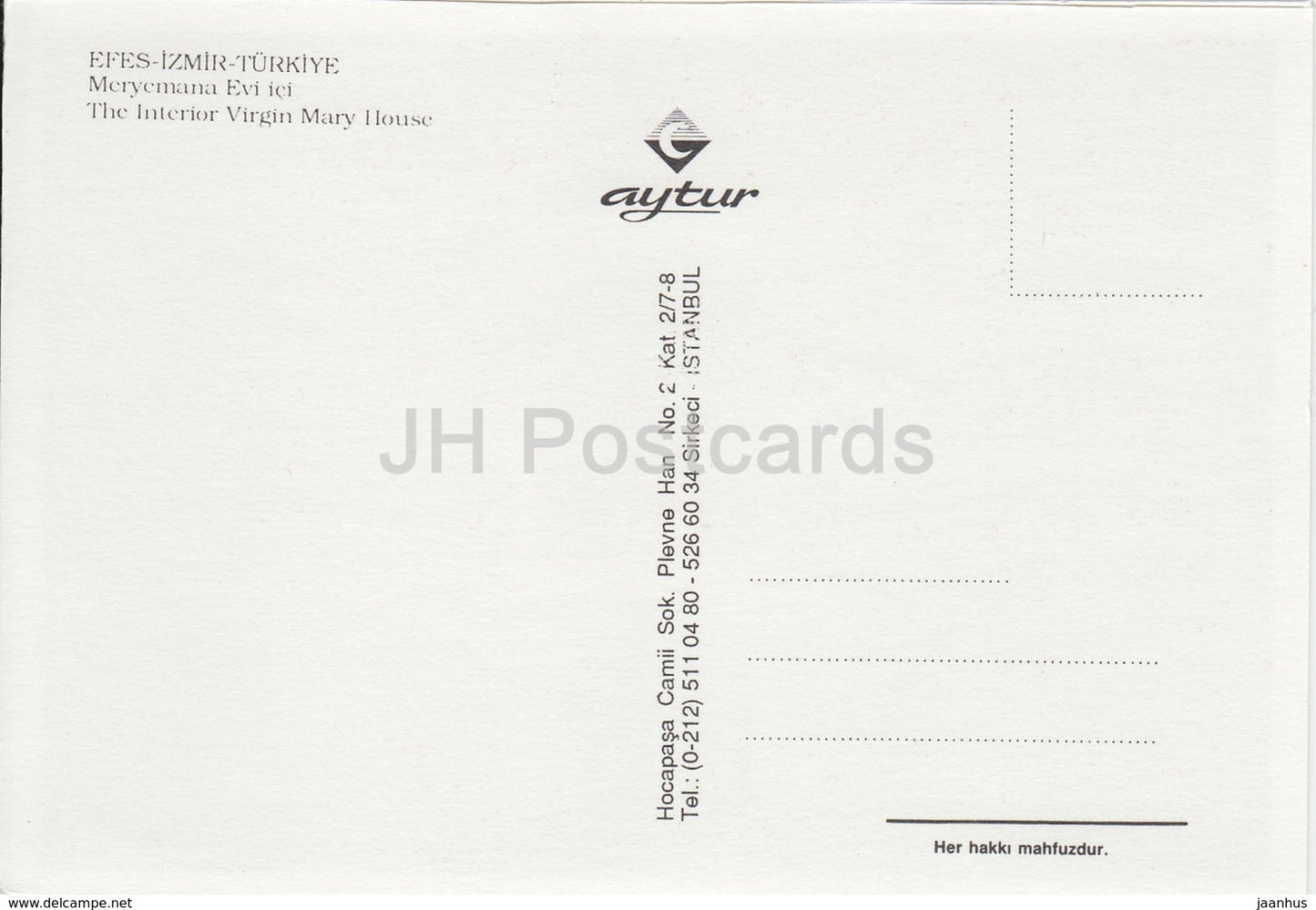 Ephèse - Efes - L'intérieur de la Maison de la Vierge Marie - Turquie - inutilisé
