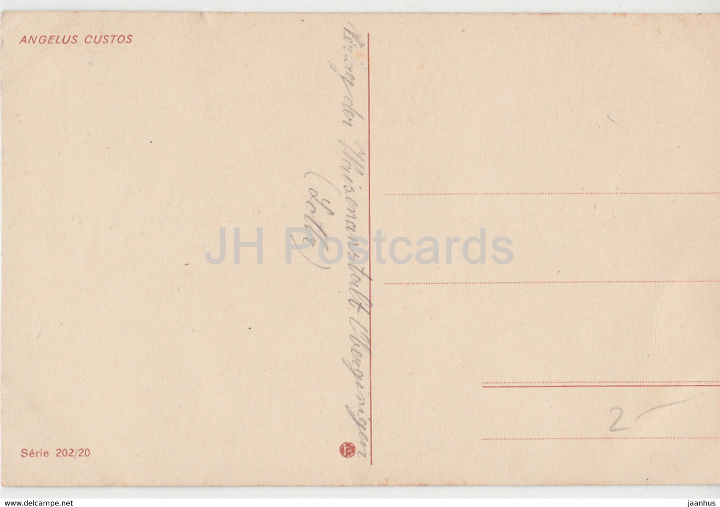 Angelus Custos - illustration - Serie 202/20 - old postcard - used