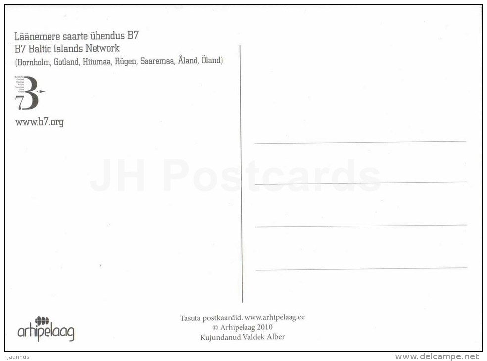 B7 - Baltic Islands Network - Hello from Hiiumaa - illustration - 2011 - Estonia - unused - JH Postcards