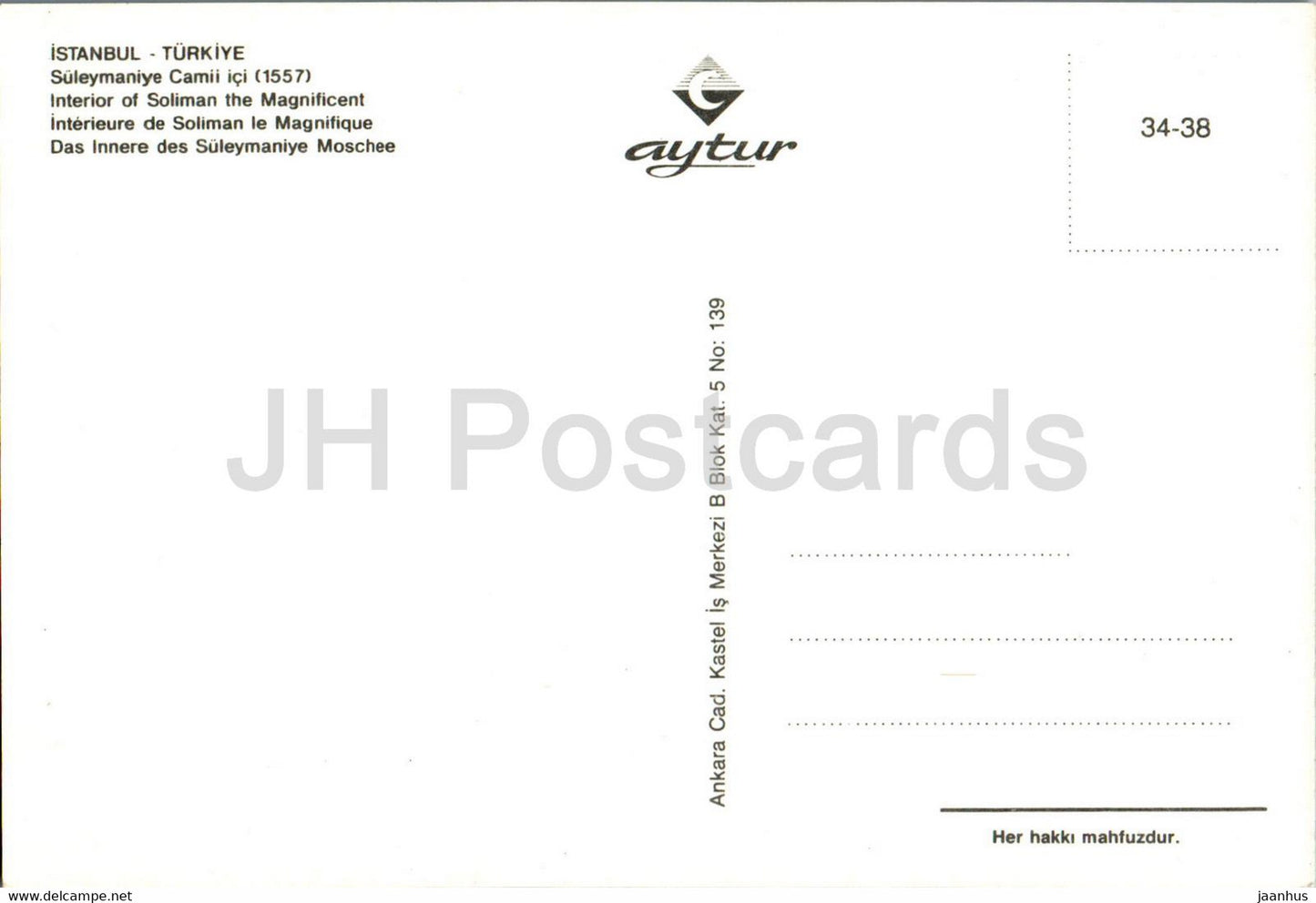 Istanbul - Innenraum von Soliman dem Prächtigen - 34-38 - Türkei - unbenutzt