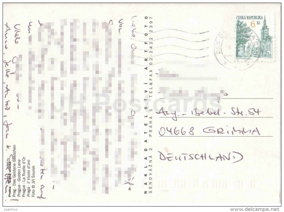 Praha - Prague - Golden Lane - Franz Kafka - Czech Republic - used - JH Postcards