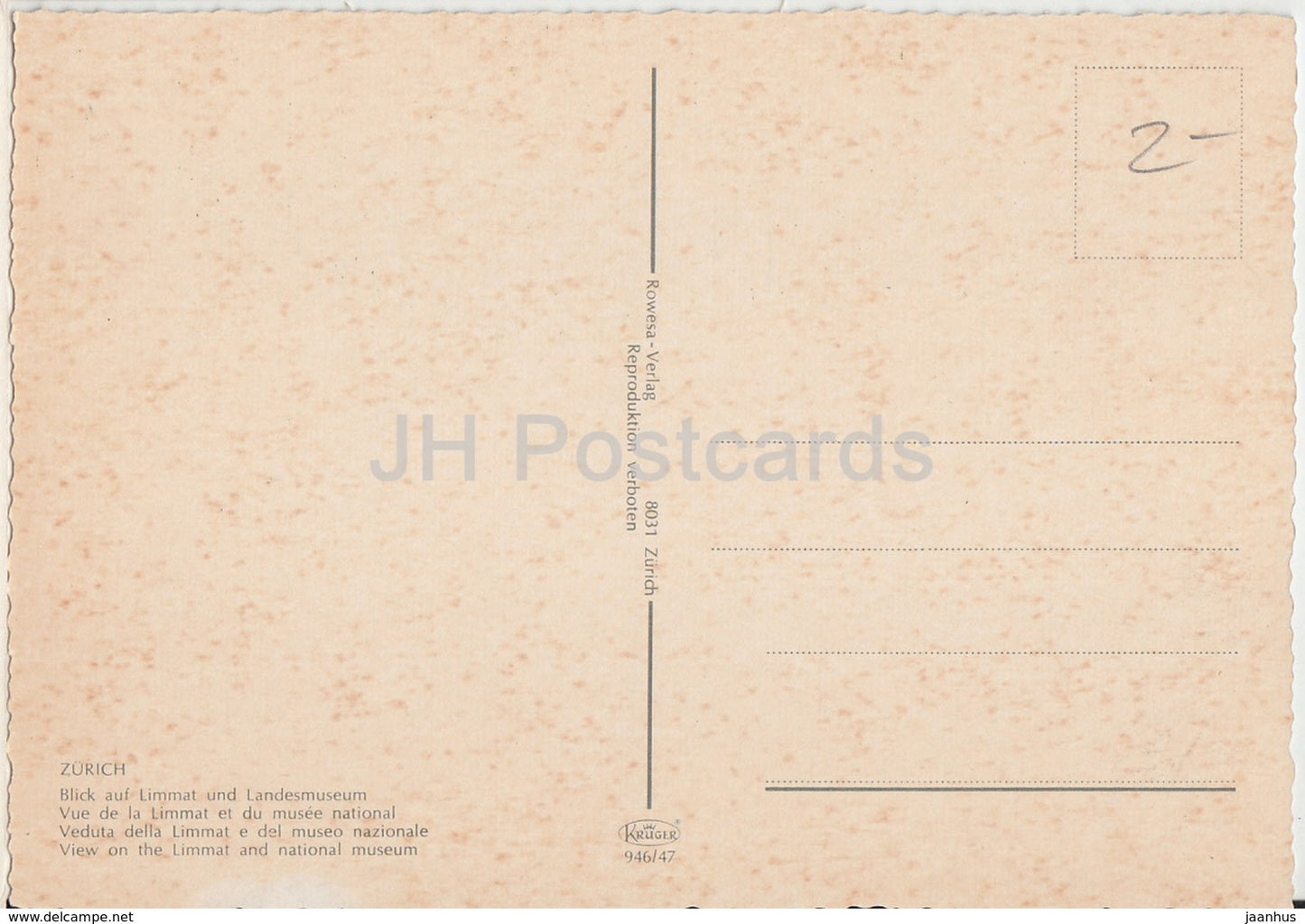 Zurich - Blick auf Limmat und Landesmuseum - bateau - Suisse - inutilisé