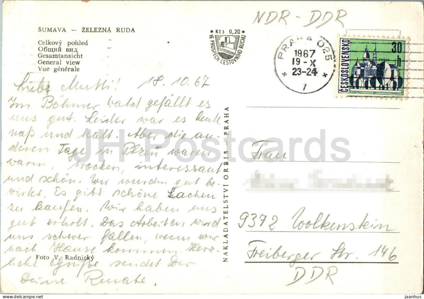 Sumava - Zelezna Ruda - Celkovy Pohled - General view - 1967 - Czech Repubic - Czechoslovakia - used