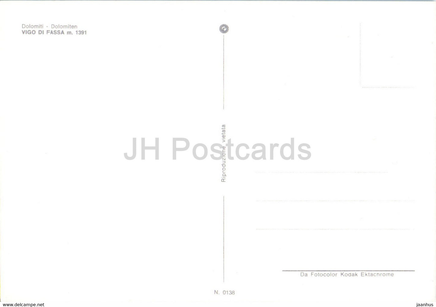 Vigo di Fassa 1391 m - Dolomiti - Italy - unused