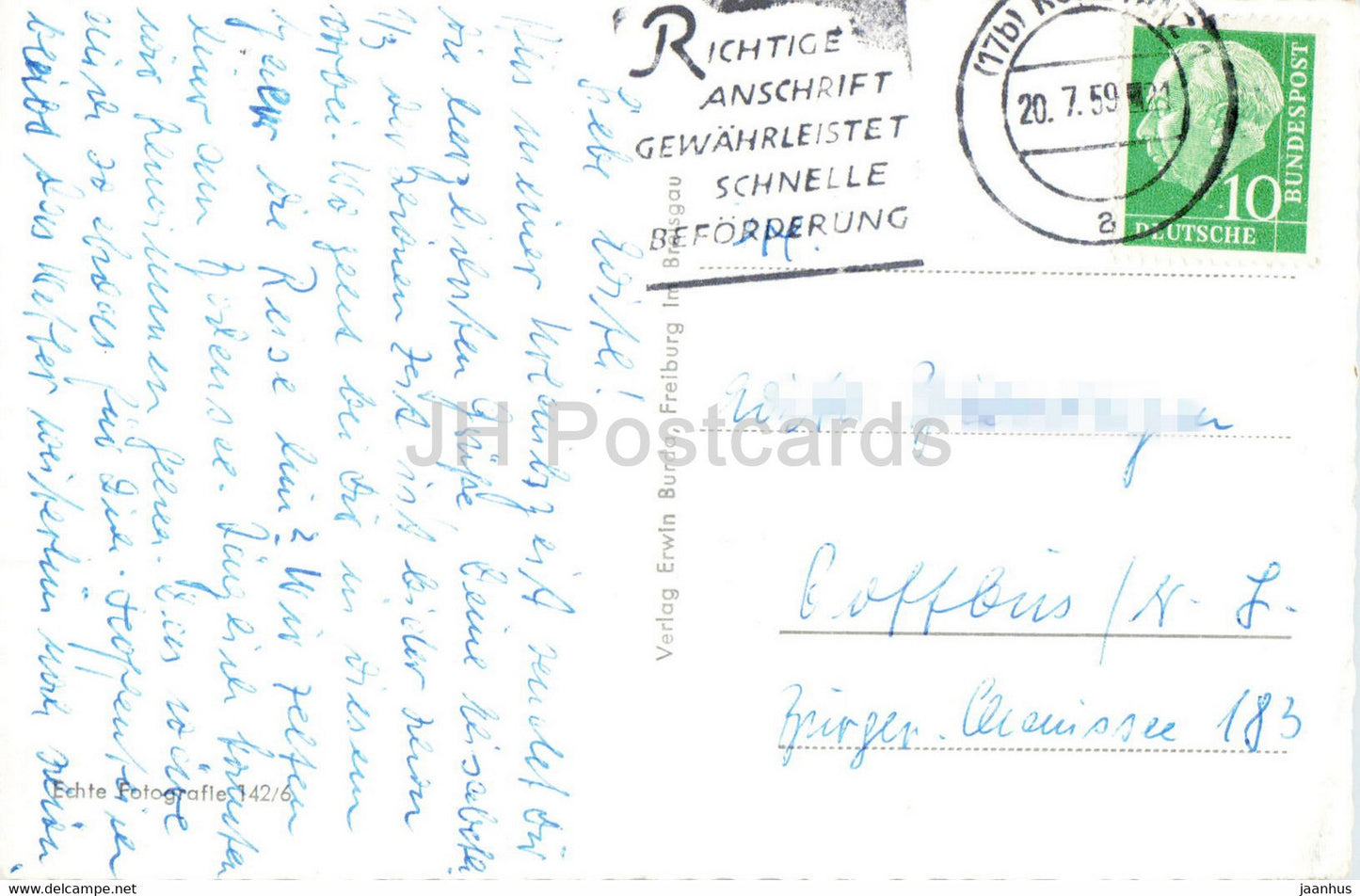 Insel Mainau im Bodensee - Palmenweg - Schloss - Rosengarten - carte postale ancienne - 1959 - Allemagne - utilisé