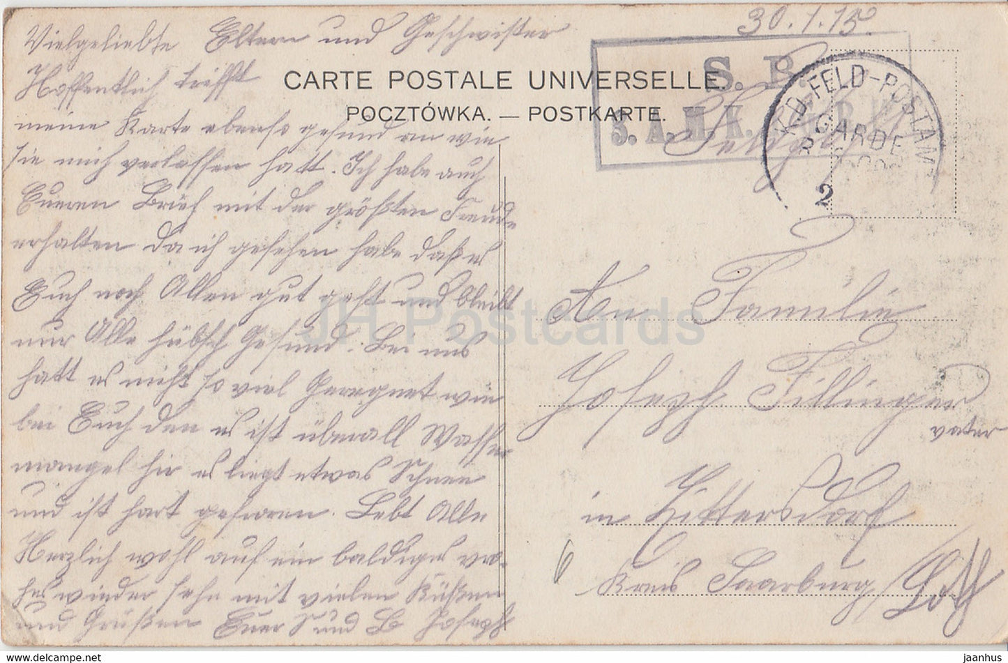 Warszawa - Ulica Karowa - Karowa street - Feldpost - old postcard - 1915 - Poland - used