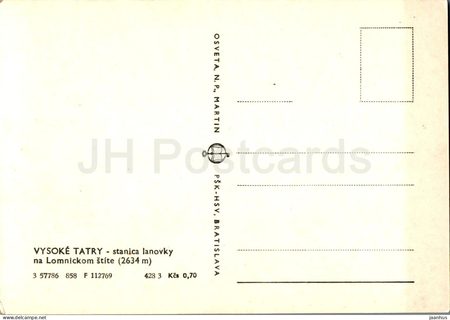 Vysoke Tatry - stanica lanovky na Lomnickom stite - cable car station - High Tatras - Slovakia - Czechoslovakia - unused