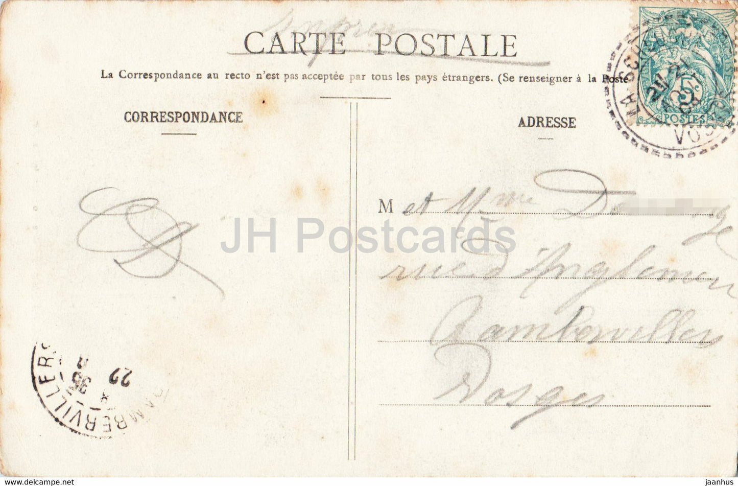 Gerardmer - Cascade de Merelle - waterfall - old postcard - 1904 - France - used