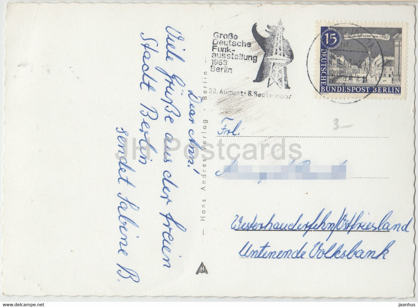 Berlin bleibt Frei - Branderburger Tor - Freiheitsglocke - Kongresshalle - Stadtautobahn - 1963 - Allemagne - utilisé