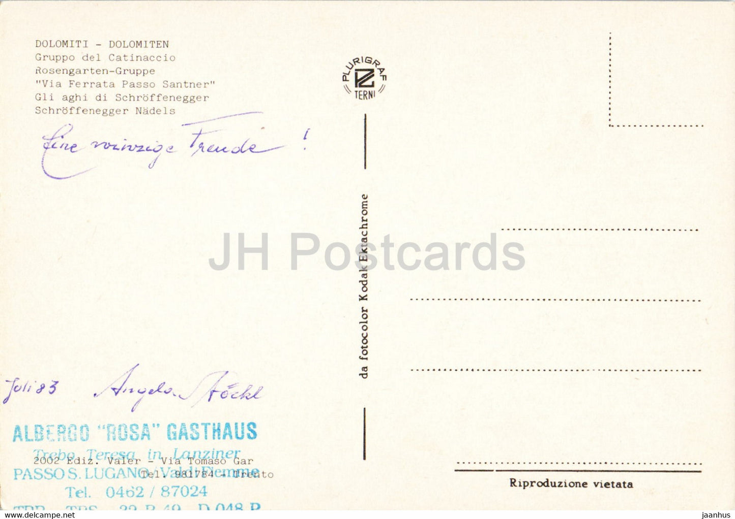 Gruppo del Catinaccio - Rosengarten Gruppe - Via Ferrata Passo Santner - 1983 - Italien - gebraucht