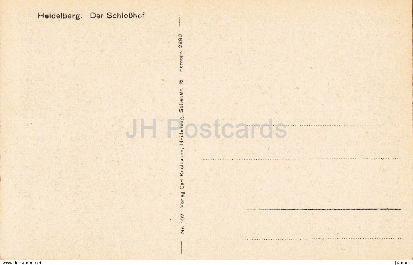 Heidelberg - Der Schlosshof - Schloss - alte Postkarte - Deutschland - unbenutzt