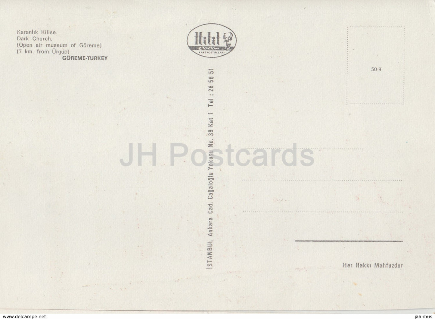 Dark Church - Musée en plein air de Goreme - art ancien - Turquie - inutilisé