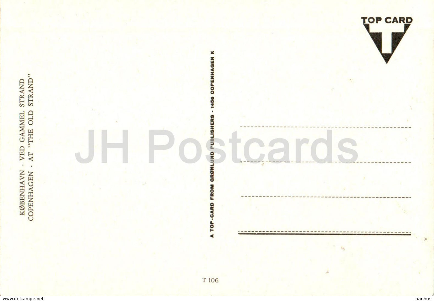 Kopenhagen – Kobenhavn – Ved Gammel Strand – Am Alten Strand – Boot – T 106 – Dänemark – unbenutzt