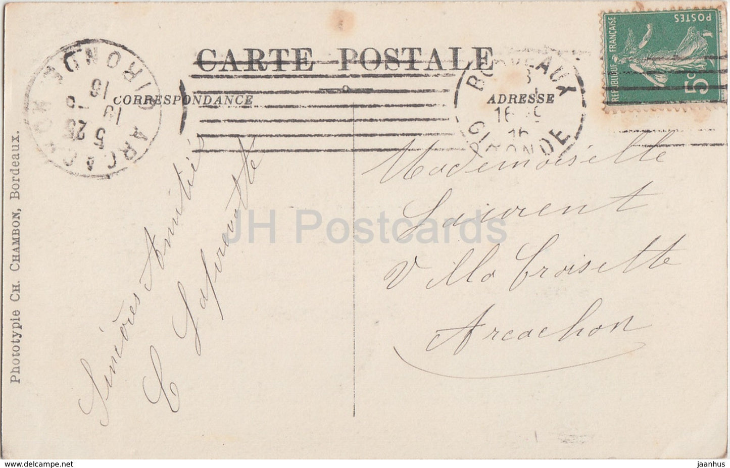 Bordeaux - Cathedrale St Andre et Tour Pey Berland - cathedral - 114 - 1916 - old postcard - France - used