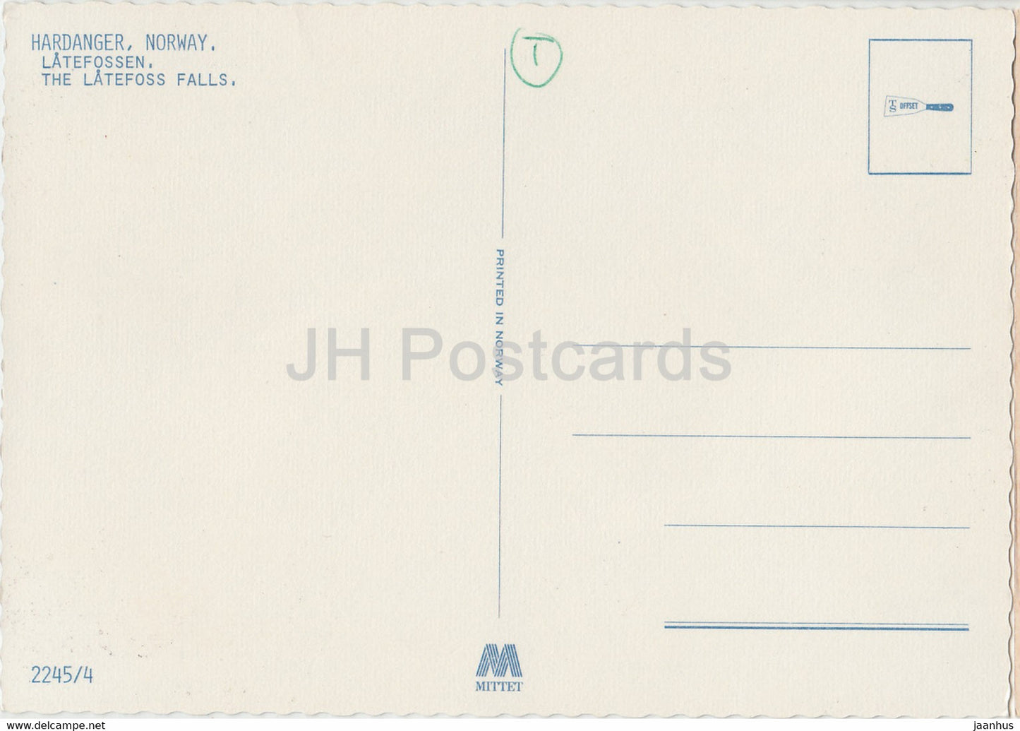 Hardanger - Latefossen - The Latefoss Falls - Norway - unused