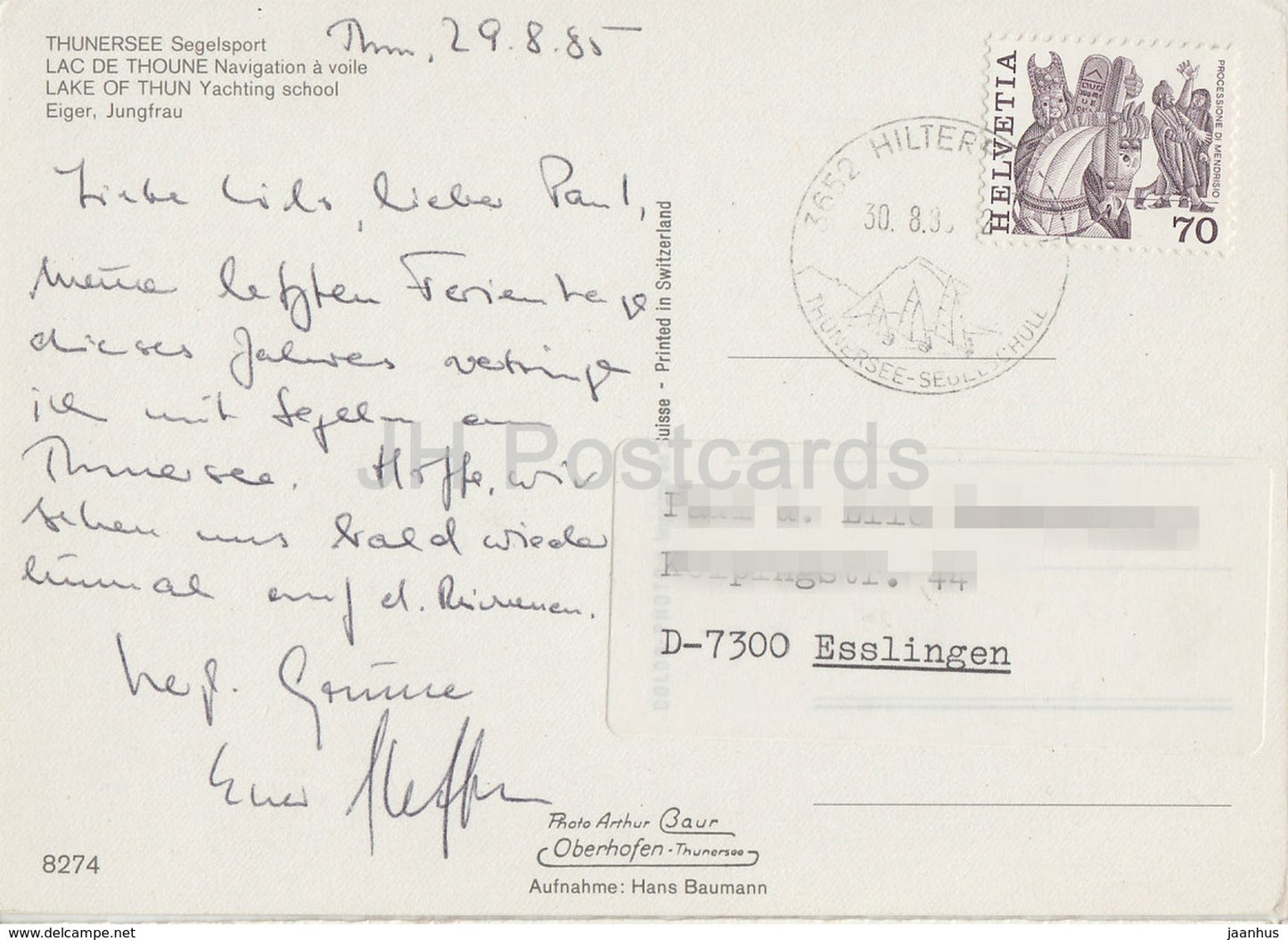 Thunersee Segelsport - Lake of Thun Yachting School - voilier - 8274 - 1985 - Suisse - d'occasion