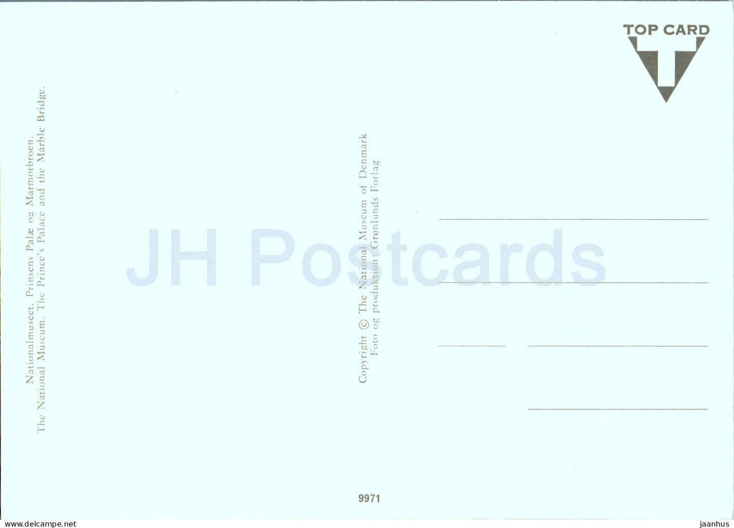 Copenhague - Kobenhavn - Le Musée national - Le Palais princier et le bateau-pont de marbre - 9971 - Danemark - inutilisé