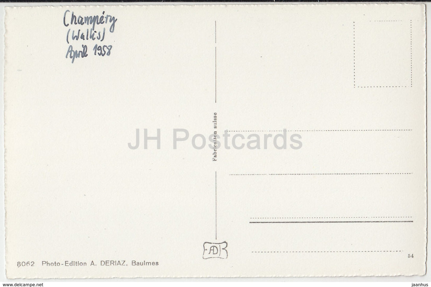 Champery - Teleferique de Planachaux et Denis du Midi - Seilbahn - 8062 - Schweiz - 1958 - gebraucht