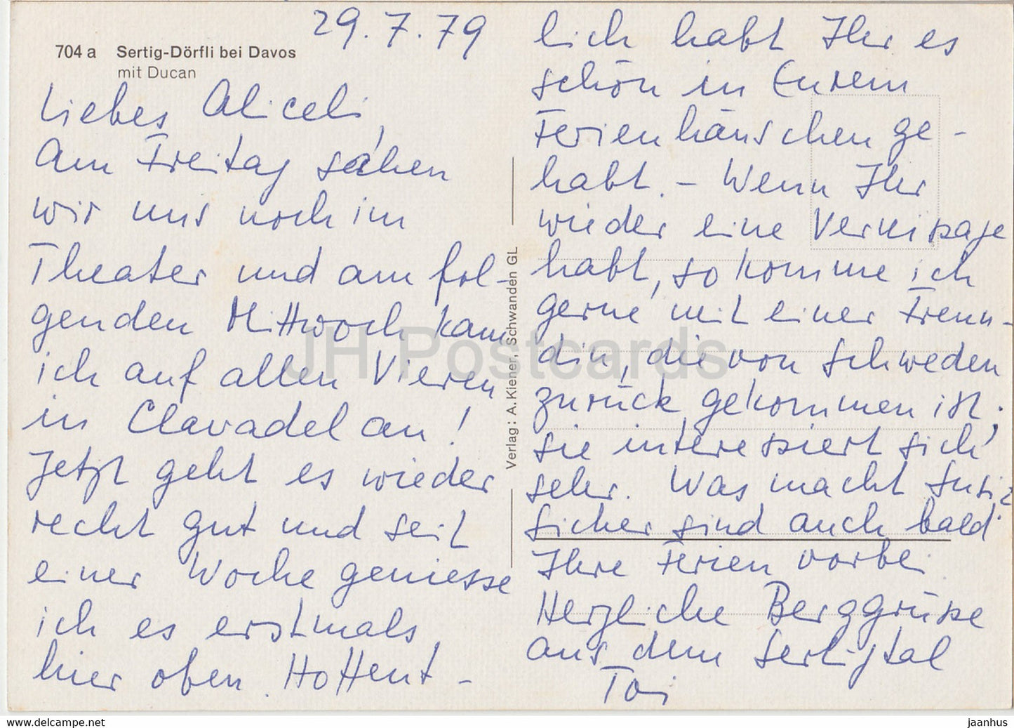 Sertig Dorfli bei Davos mit Ducan - 1979 - Switzerland - used