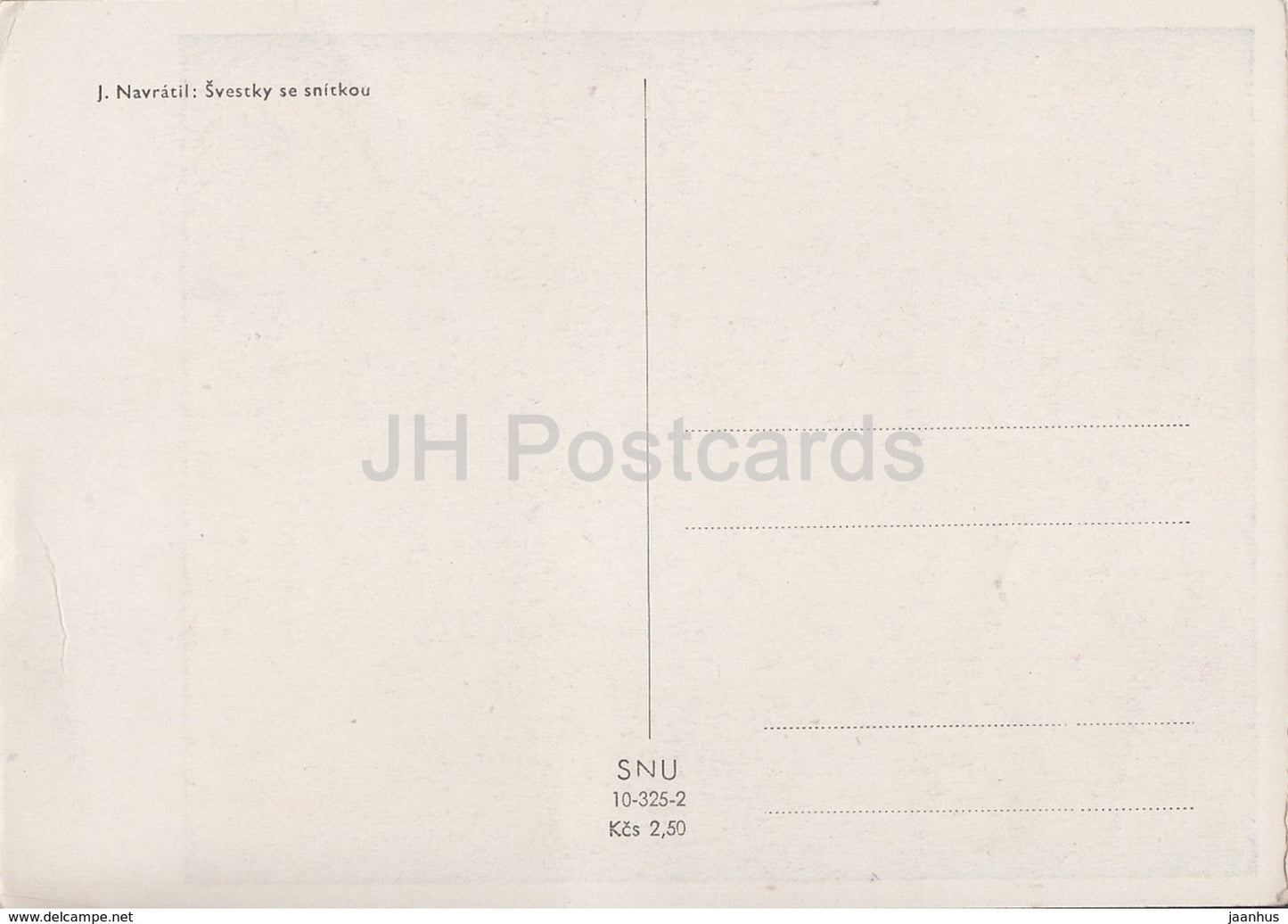 painting by J. Navratil - Plums - Czech art - Czecoslovakia Czech - unused