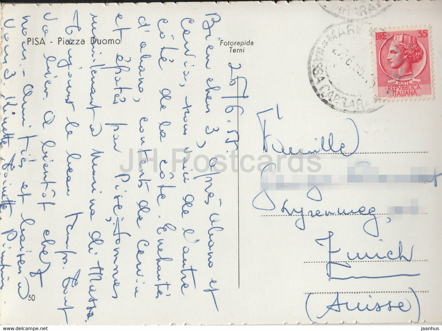 Pisa - Piazza Duomo - old postcard - 1955 - Italy - used