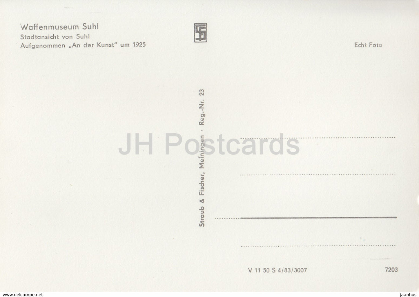 Stadtansicht von Suhl um 1925 - Waffenmuseum Suhl - DDR Germany - unused