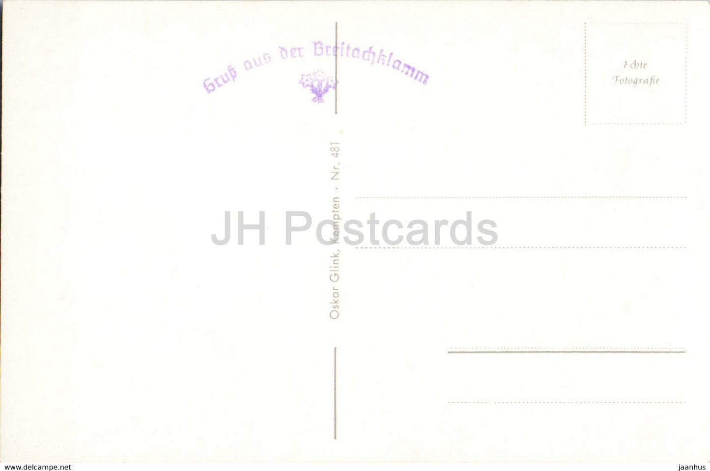 Breitachklamm b Oberstdorf - alte Ansichtskarte - Deutschland - ungebraucht