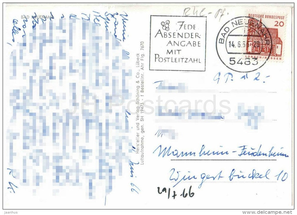 Bad Neuenahr - Germany - 1966 gelaufen - JH Postcards