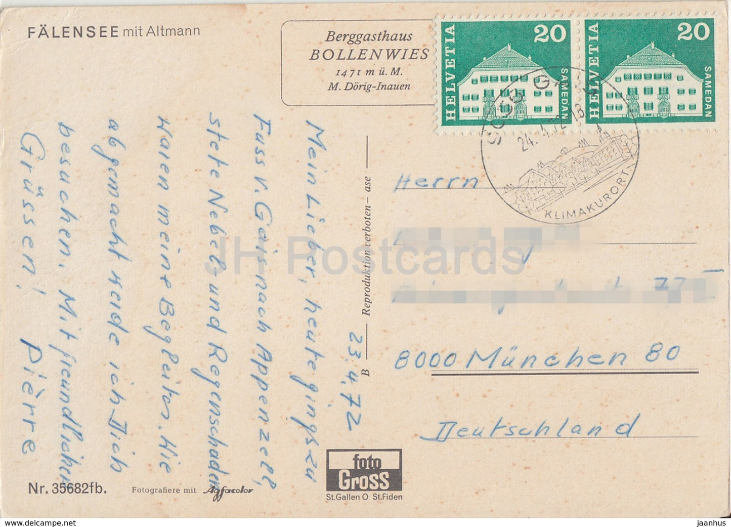 Falensee mit Altmann - 1972 - Switzerland - used