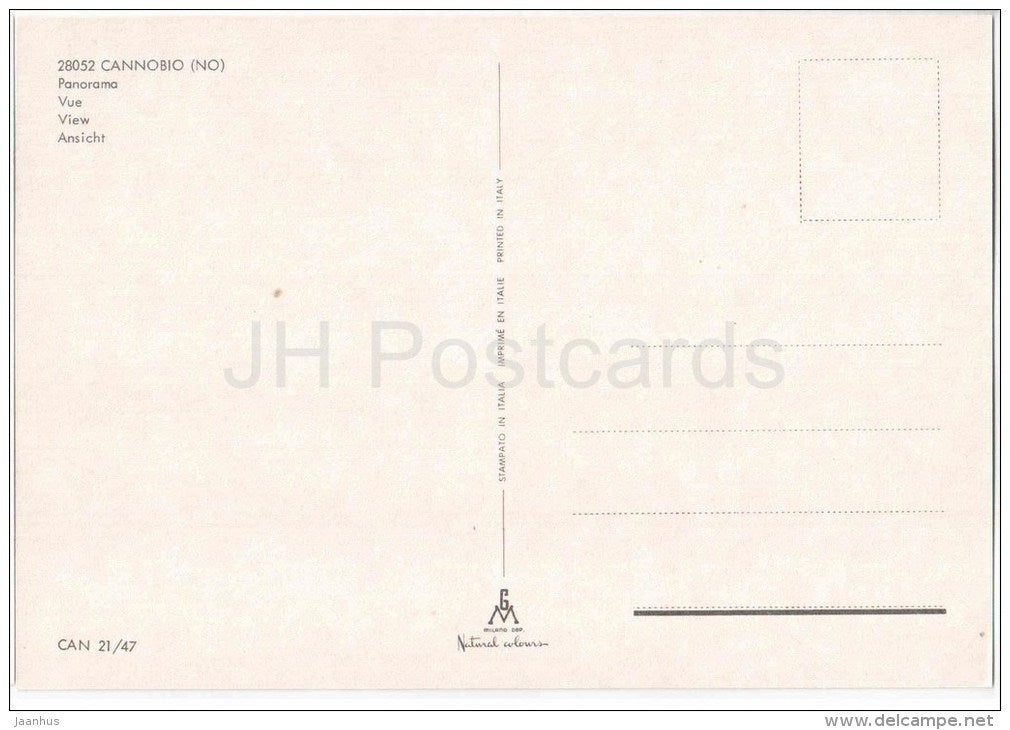 panorama - Cannobio - 28052 - CAN 21/47 - Italia - Italy - unused - JH Postcards