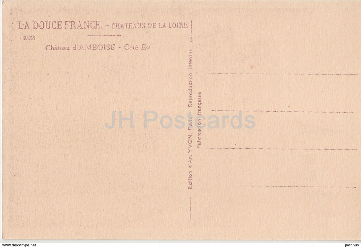 Chateau d'Amboise - Cote Est - 102 - Schloss - alte Postkarte - Frankreich - unbenutzt