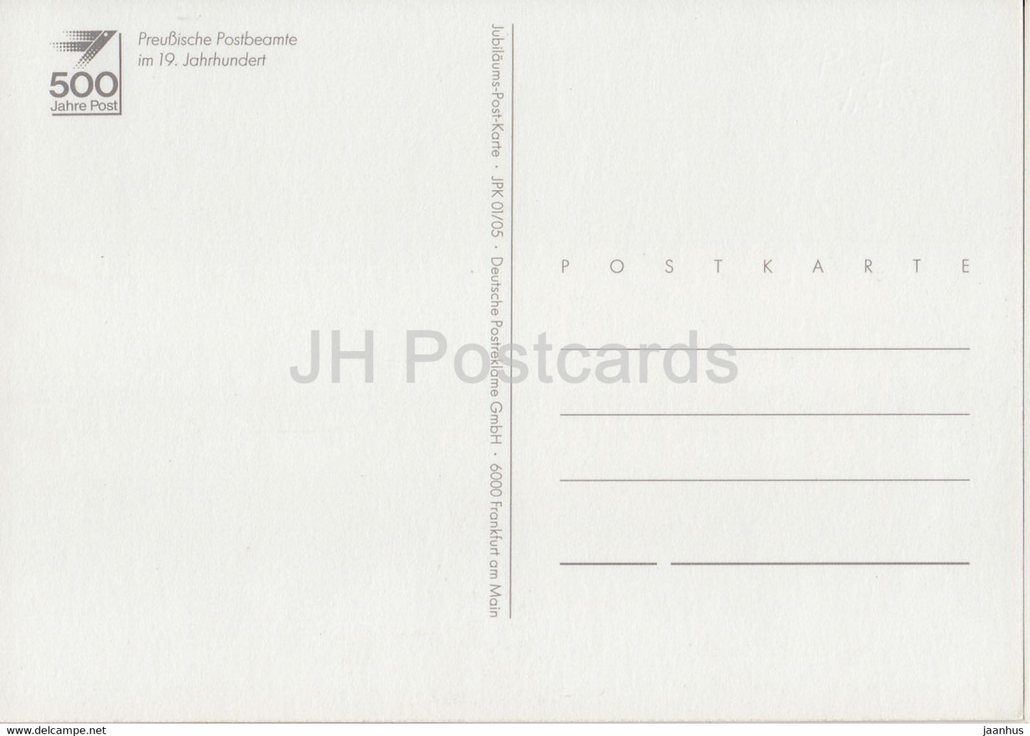 Preussische Postbeamte im 19 Jahrhundert - Postiers prussiens - illustration - Allemagne - inutilisé