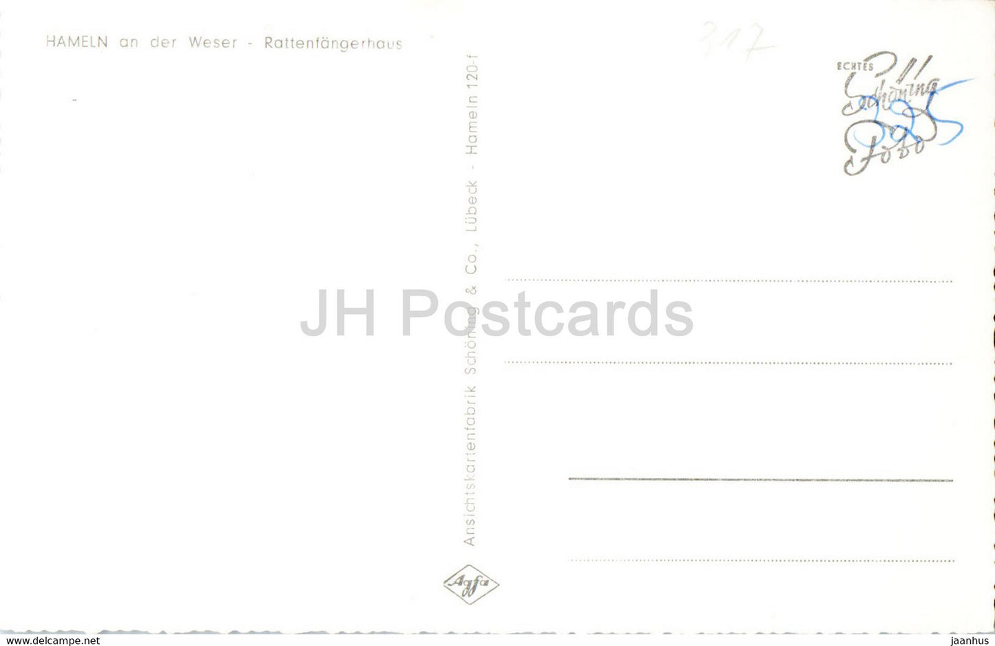 Hameln an der Weser - Rattenfangerhaus - alte Postkarte - Deutschland - unbenutzt