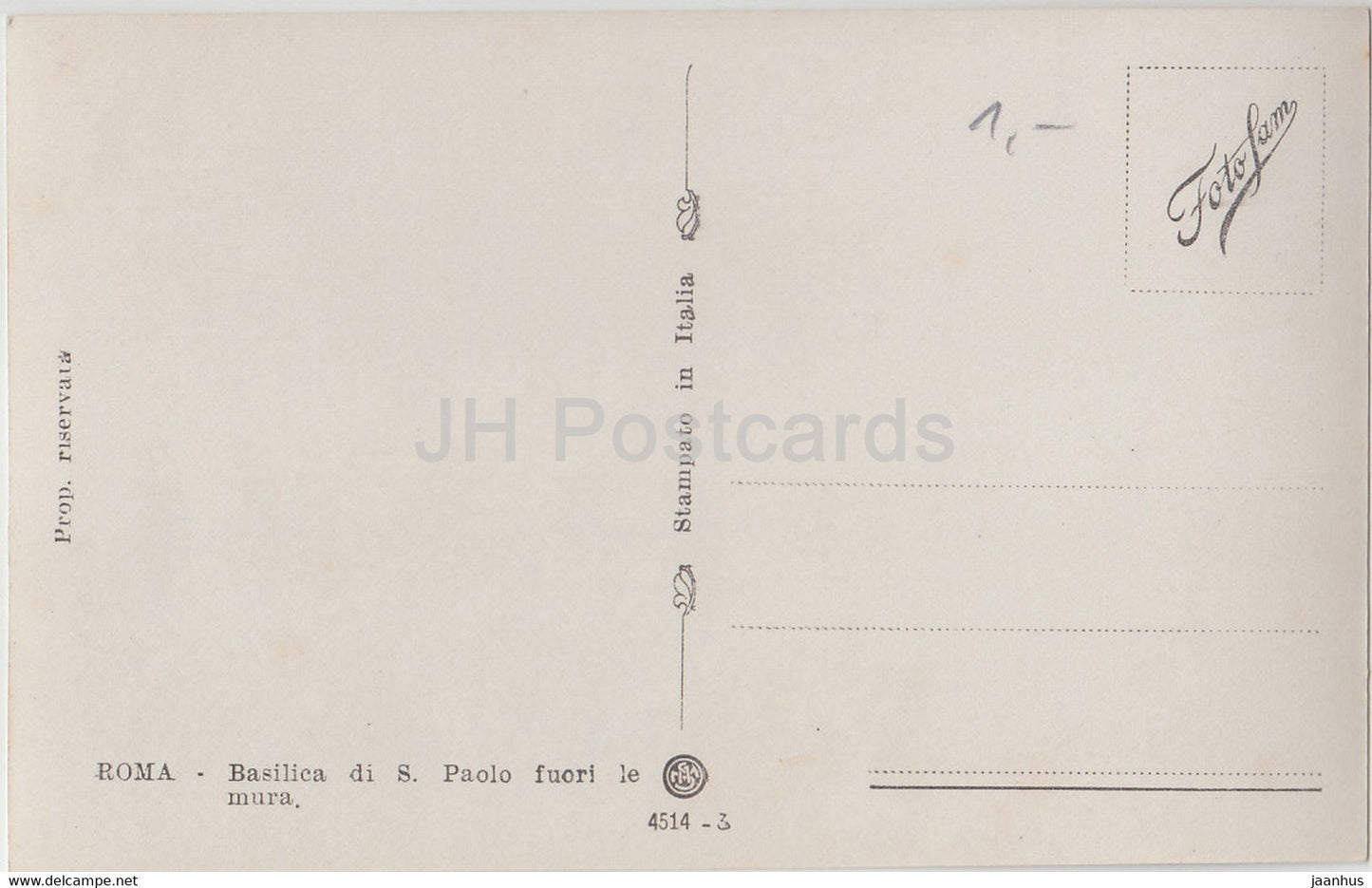 Roma - Rome - Basilica di S Paolo fuori le mura - old postcard - Italy - unused
