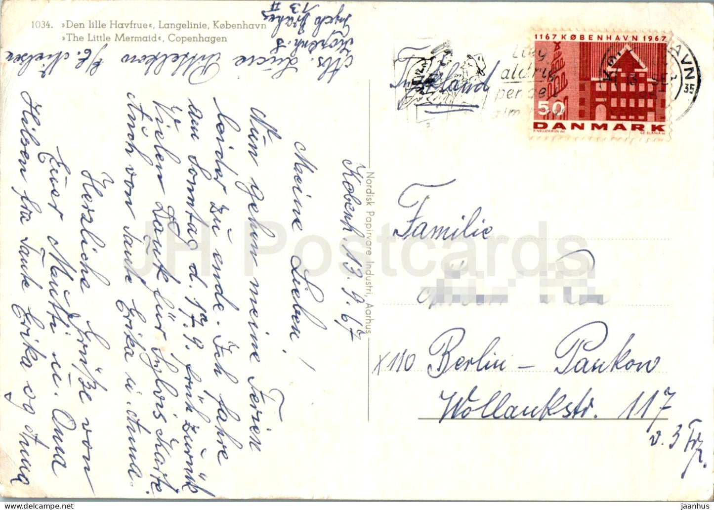 Copenhagen - Kobenhavn - Den Lille Havfrue - Little Mermaid - Langelinie - ship - boat - 1034 - 1967 - Denmark - used