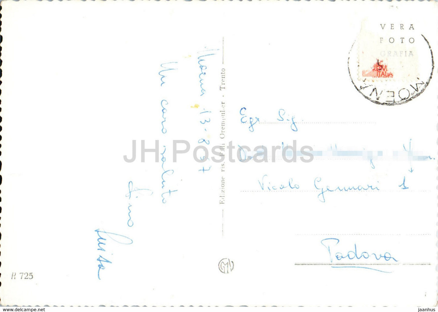 Moena m 1200 - Panorama - 1957 - old postcard - Italy - used