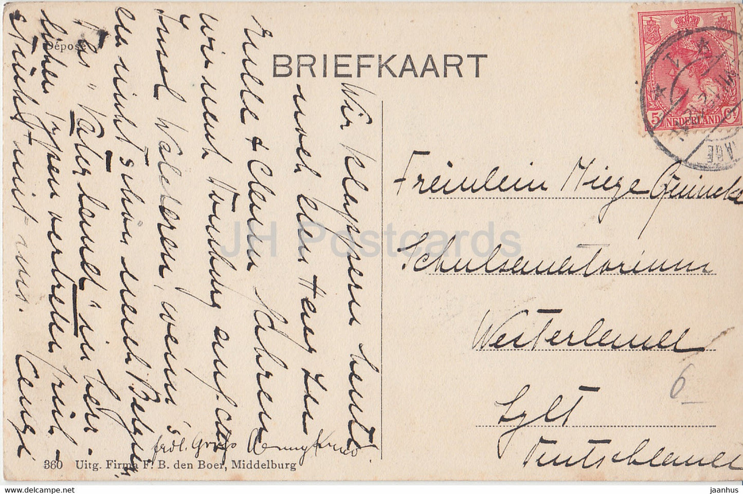 Schaatsenrijden - Zeeland - ice skating - windmill - old postcard - Netherlands - used