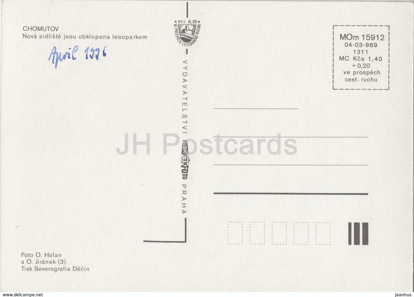 Chomutov - nova sidliste jsou obklopena lesoparkem - animals bison - Czechoslovakia - Czech Republic - used