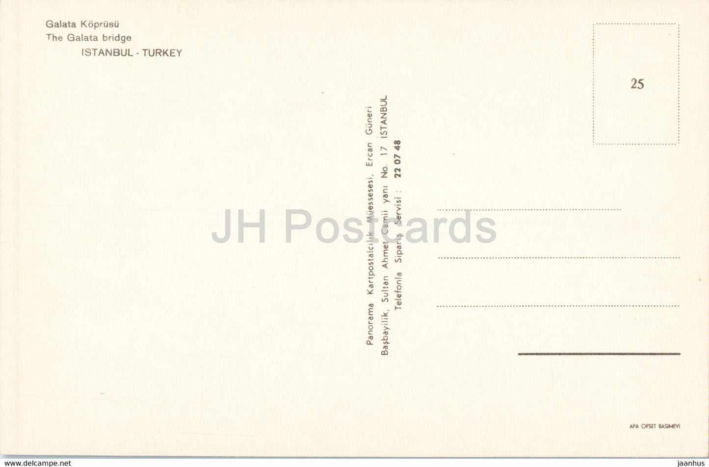 Istanbul - The Galata Bridge - ship - 25 - Turkey - unused