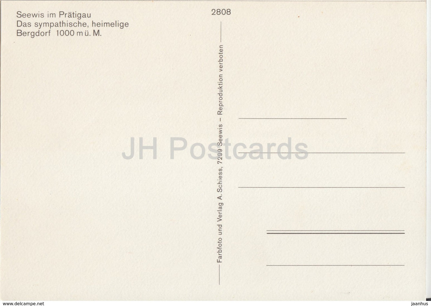 Seewis im Prattigau 1000 m - 2808 - Switzerland - unused