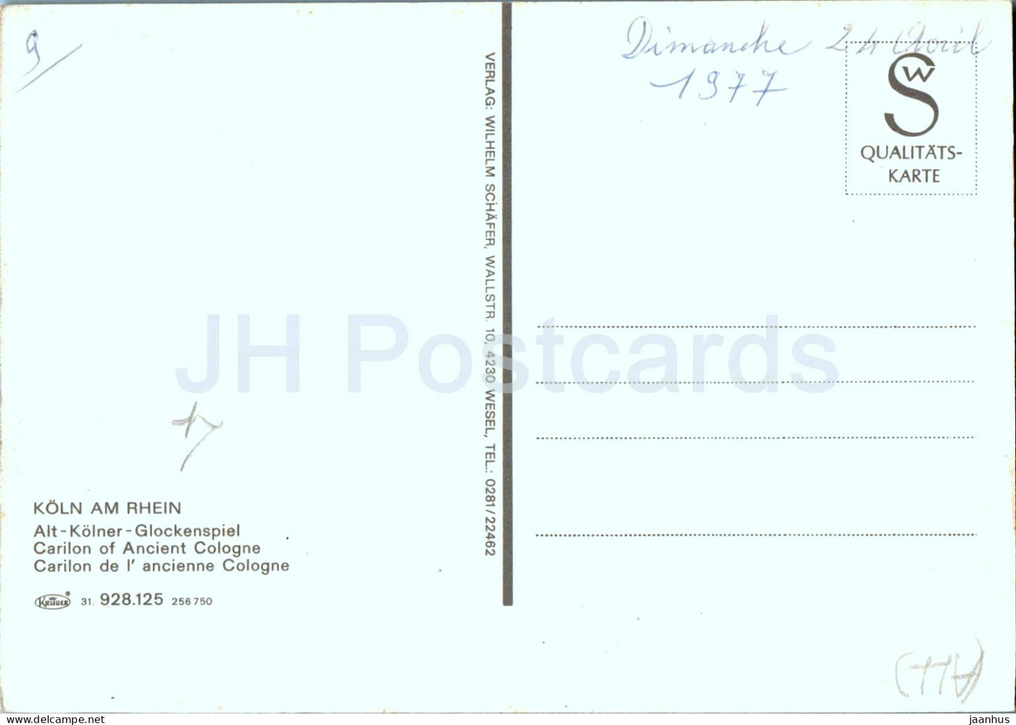 Koln - Cologne - Alt Kolner Glockenspiel - Carilon of Ancient Cologne - clock - car Ford Escort - 1977 - Germany - used