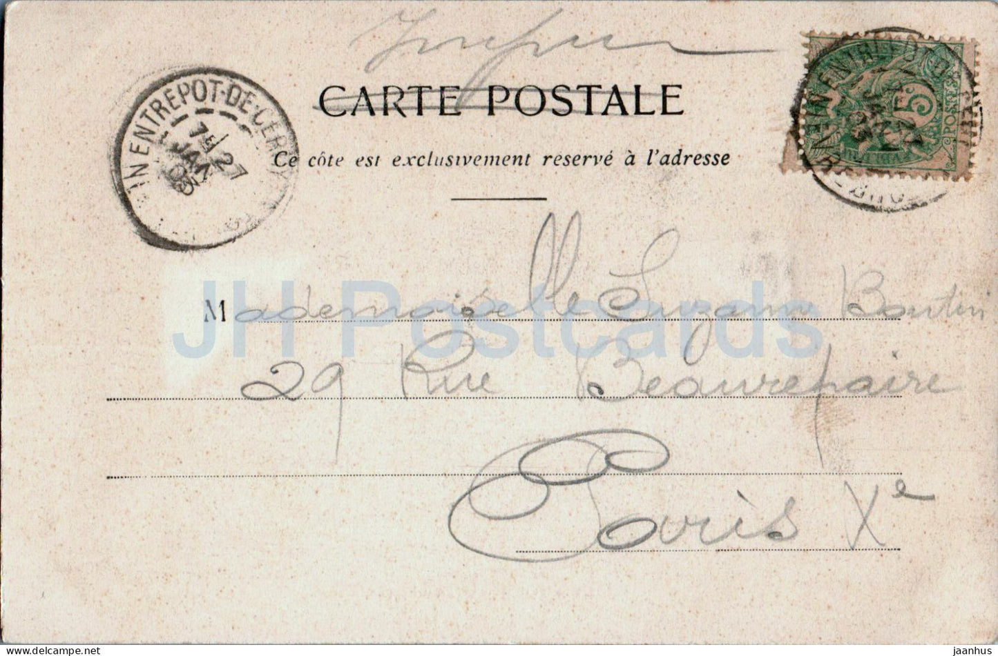 Cercy la Tour - Le Pont Suspendu - Die Hängebrücke - alte Postkarte - 1903 - Frankreich - gebraucht