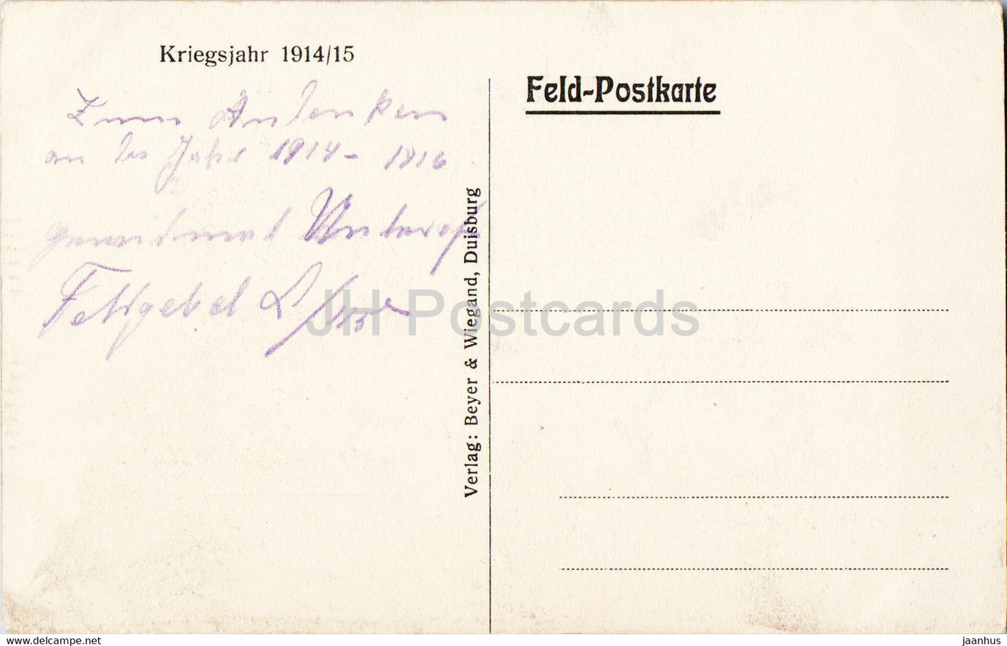 Mont Saint Michel - Gesamtansicht - Kriegsjahr 1914/15 - carte postale ancienne - France - occasion