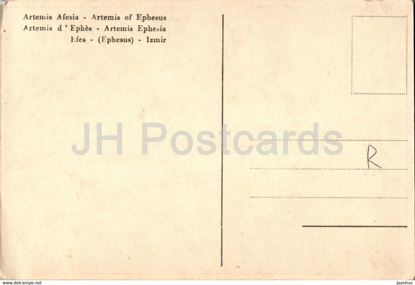 Ephèse - Efes - Artémis d'Éphèse - Artemis Ephesia - monde antique - carte postale ancienne - Turquie - inutilisé
