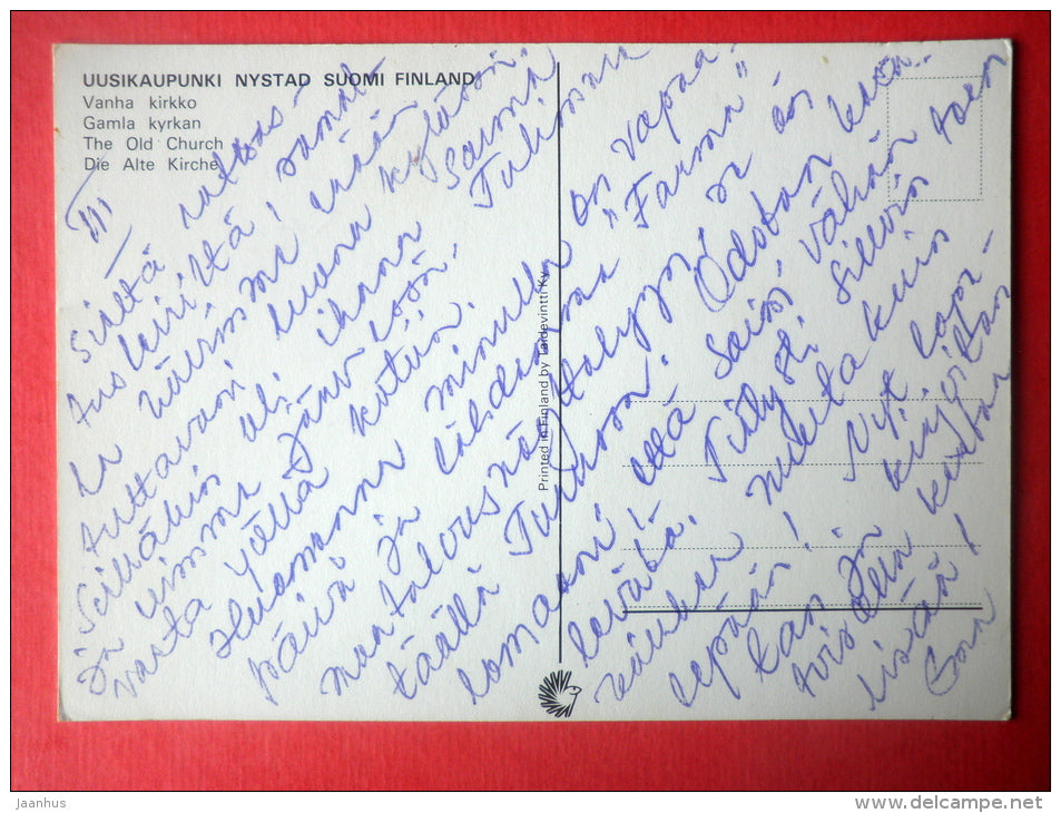 illustration - Uusikaupunki - The Old Church - 5240/4 - Finland - circulated in Finland - JH Postcards