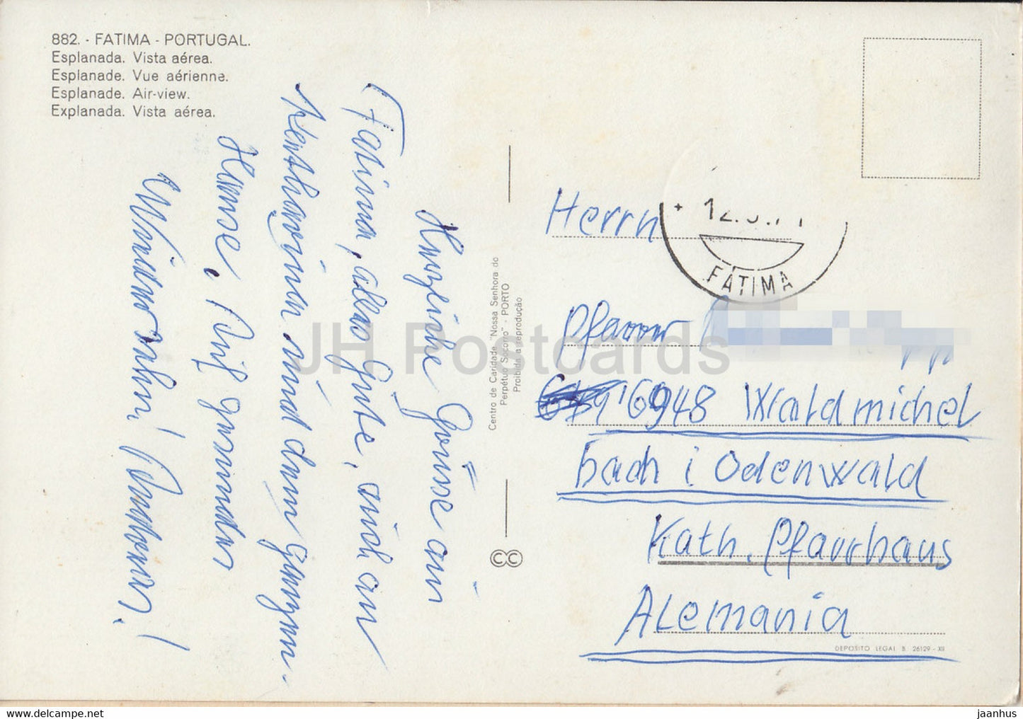 Fatima - Esplanada - Vista aerea - Esplanade - aerial view - 882 - Portugal - used