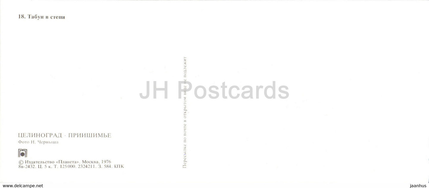 troupeau dans la steppe - cheval - 1976 - Kazakhstan URSS - inutilisé