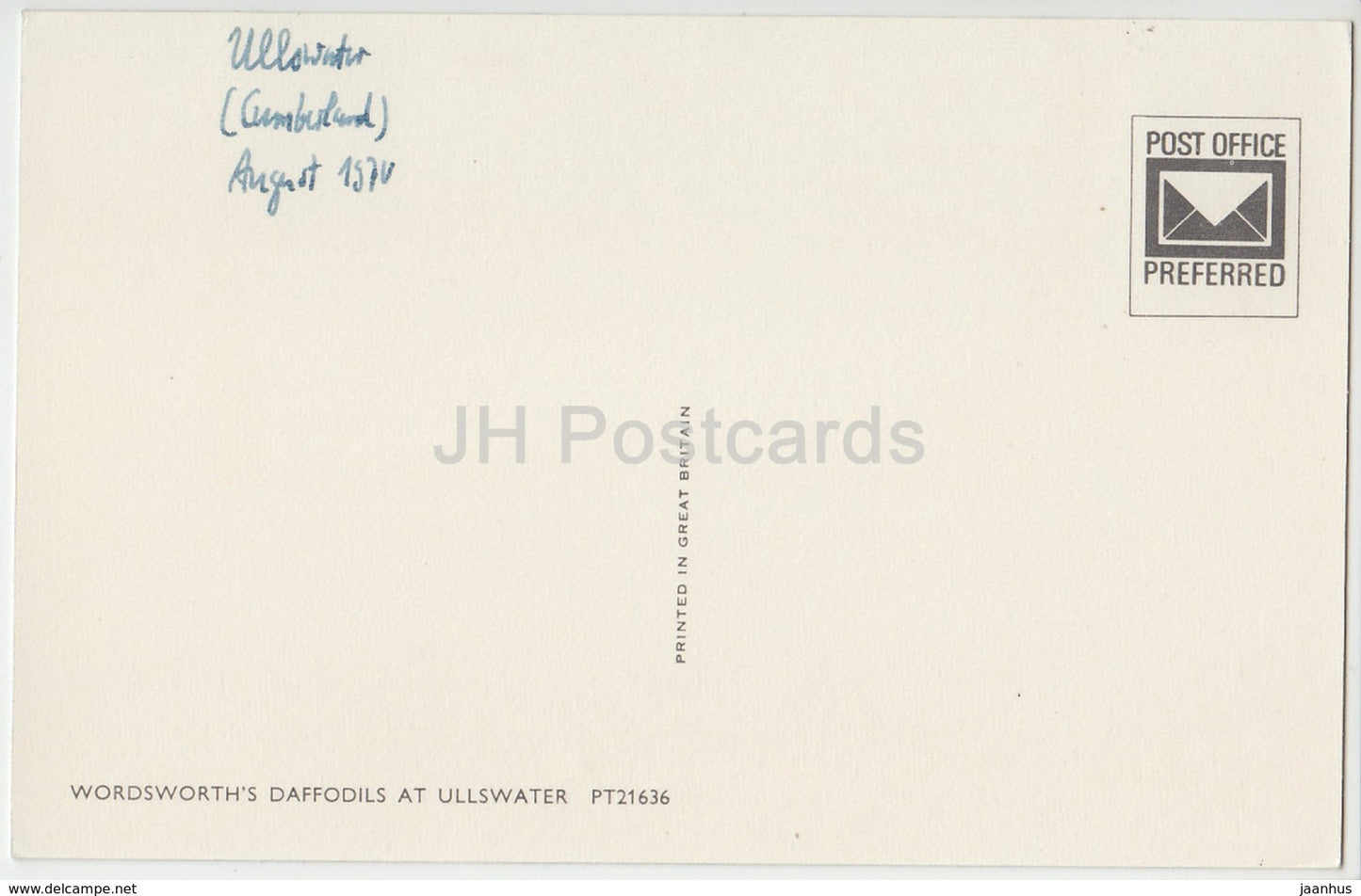 Wordsworth' s Daffodils at Ullswater - PT21636 - 1970 - United Kingdom - England - used
